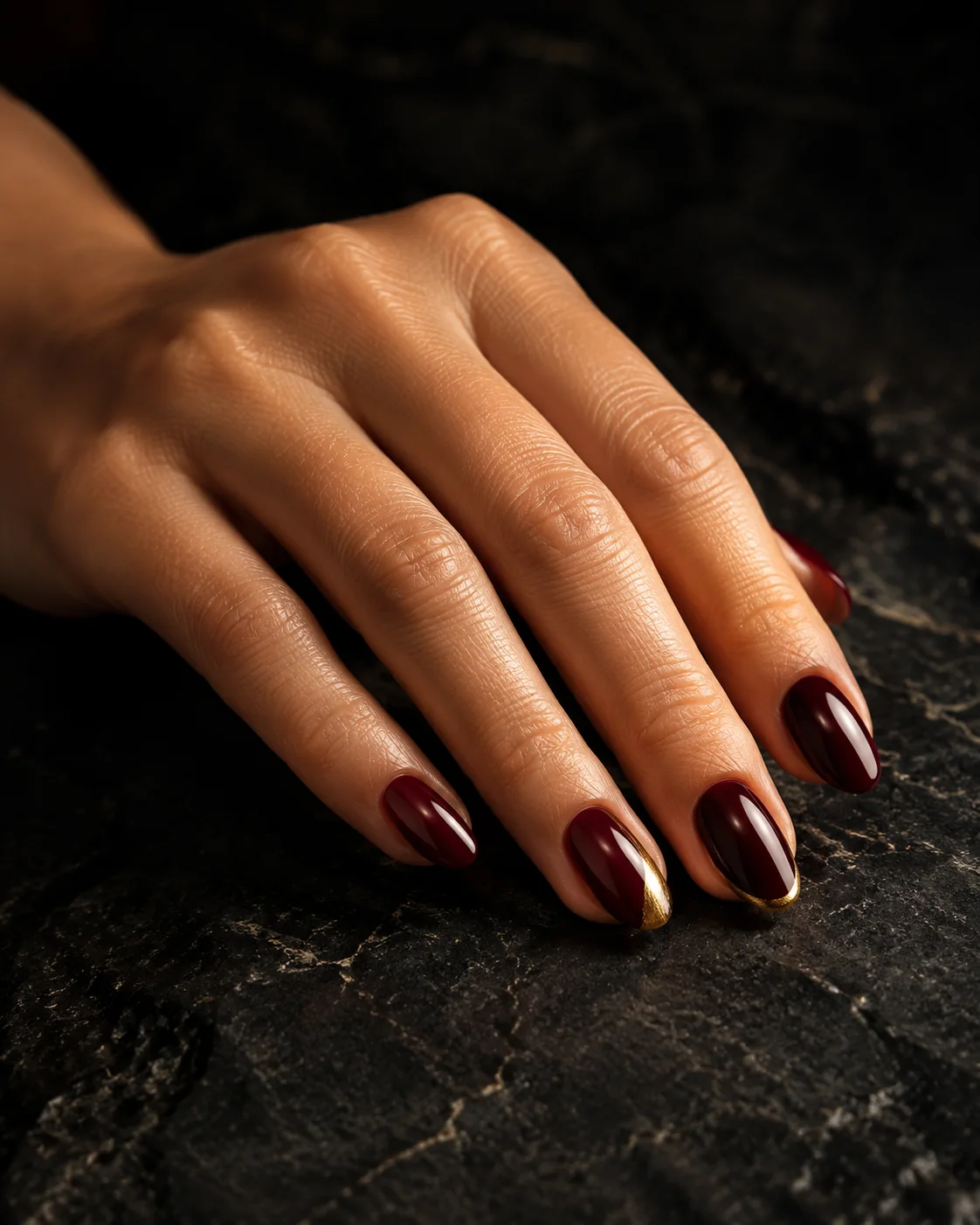 Garnet Glow: BURGUNDY · GOLD EDGE